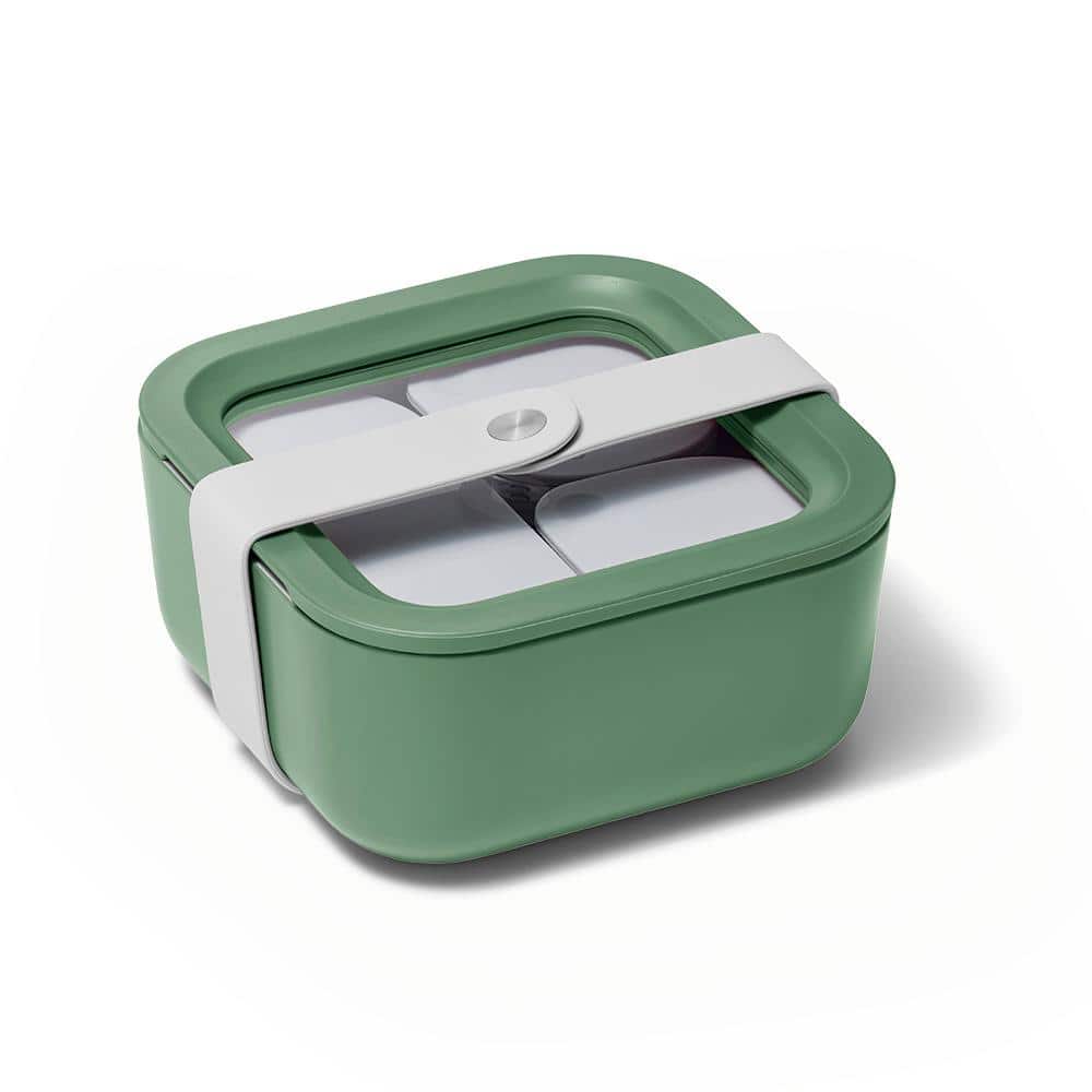 Sage Green Glass Meal Prep Container with Lid