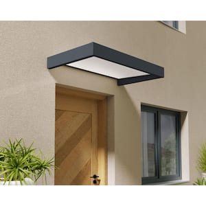 Sophia 5 ft. Gray/White Opal Door and Window Awning