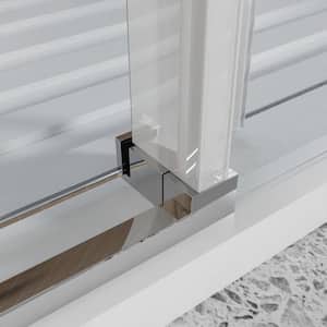 60 in. W x 76 in. H Sliding Frameless Shower Door in Chrome with 3/8 in. (10mm) Clear Glass