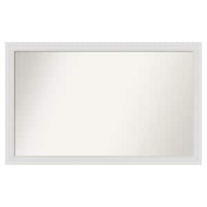 Flair Soft White Narrow 48 in. x 30 in. Custom Non-Beveled Satin Recyled Polystyrene Bathroom Vanity Wall Mirror