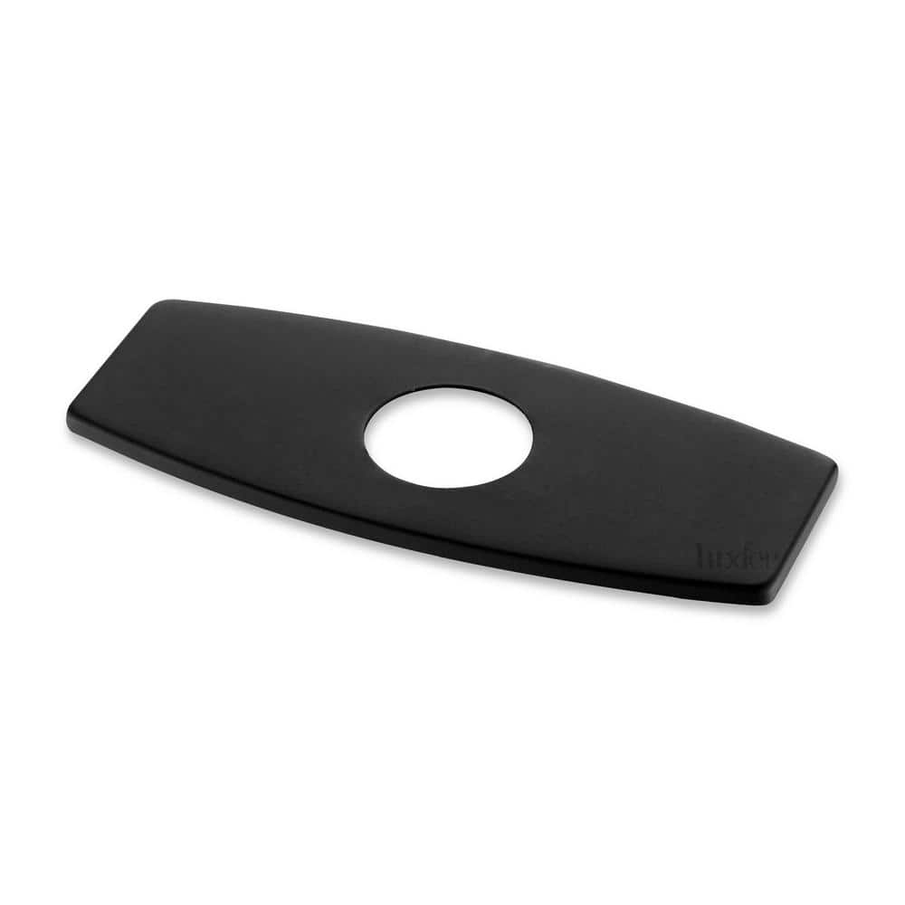 6.25 in. x 2.6 in. x 0.25 in. Brass Bathroom Vessel Vanity Sink Faucet Hole Cover Deck Plate Escutcheon in Matte Black price history on PriceWatchPro