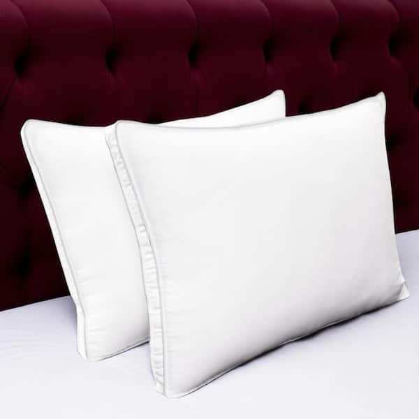 Set of Two Microfiber Down Alternative Medium Hypoallergenic Queen Size Bed Pillows