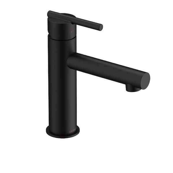 Gerber Parma Single Handle Single Hole Bathroom Faucet with Deckplate and Metal Touch Down Drain Included in Satin Black