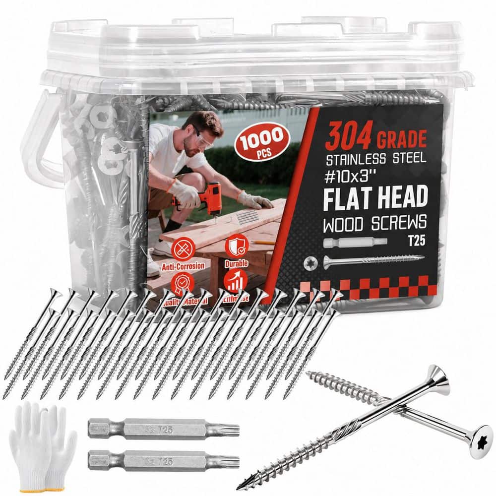 304 Stainless Steel Corrosion-Resistant Self-Tapping Deck Screws T25 Star Drive Wood Fastener 1000 pcs price history on PriceWatchPro