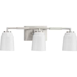 Spenser Collection 3-Light Brushed Nickel Industrial Vanity Light