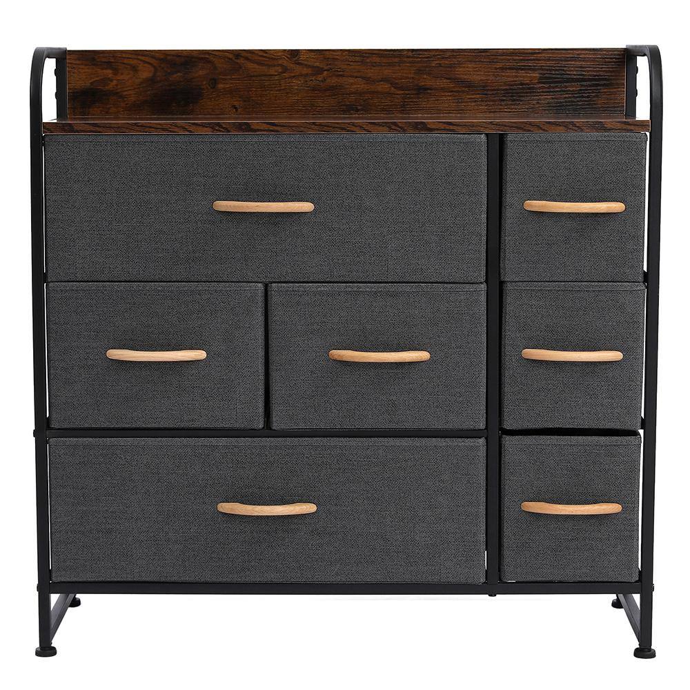 Karl home 11.42 in. W x 30.91 in. H Dark Gray 7Drawer Fabric Storage