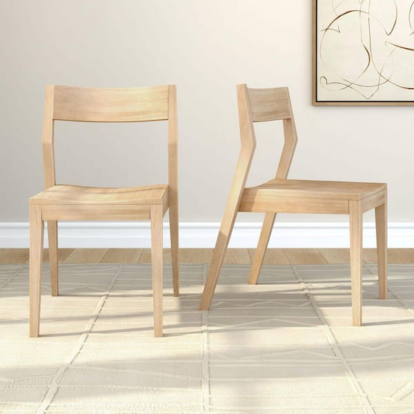 Modern Blonde Wood Ladder Back Dining Chair (Set of 2)