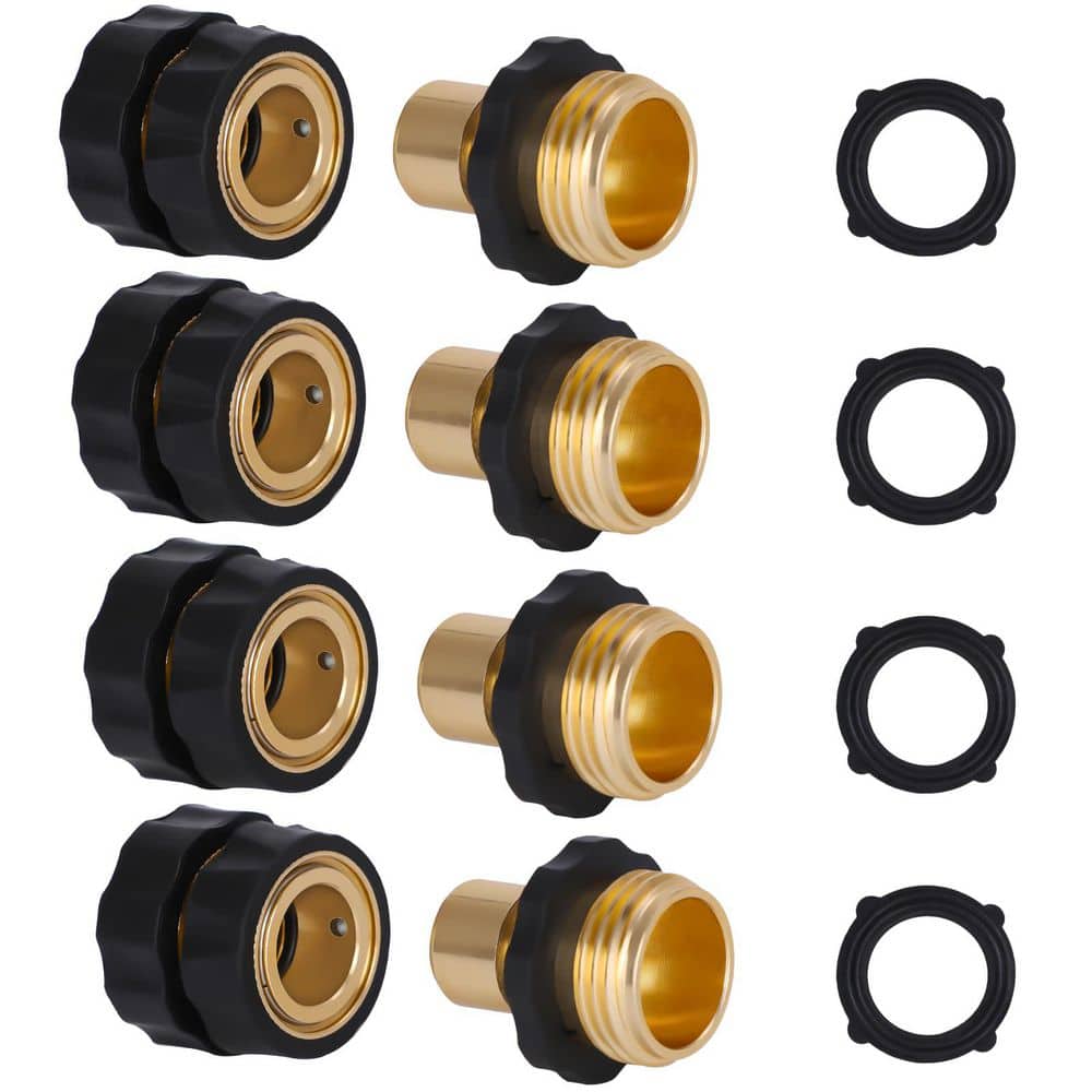 Aluminum 3/4 in. Quick-Connect Garden Hose Fittings Set with 4 Rubber Washers, 4 Sets price history on PriceWatchPro
