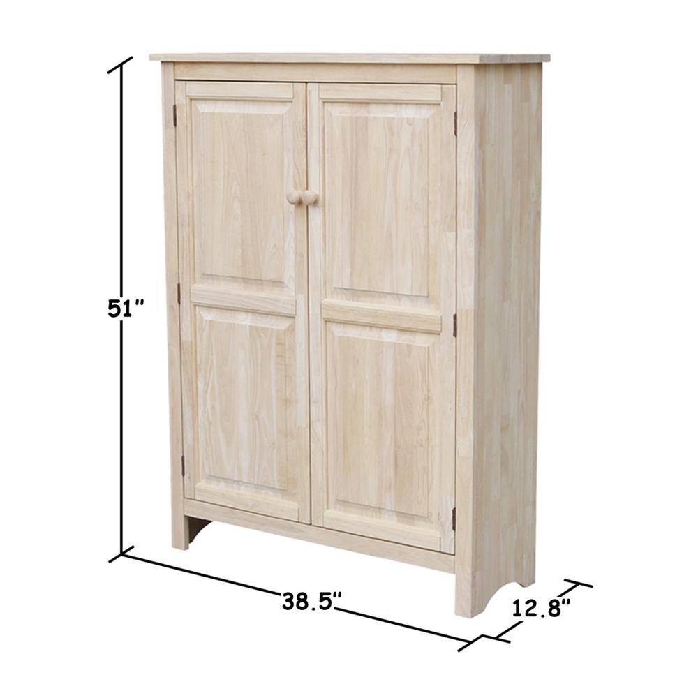 Eco-Friendly Parawood 53" Freestanding Jelly Cupboard with Adjustable Shelving