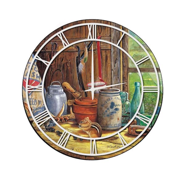 Unbranded "By Gone Days" Full Coverage Art and White Numbers Imaged Wall Clock
