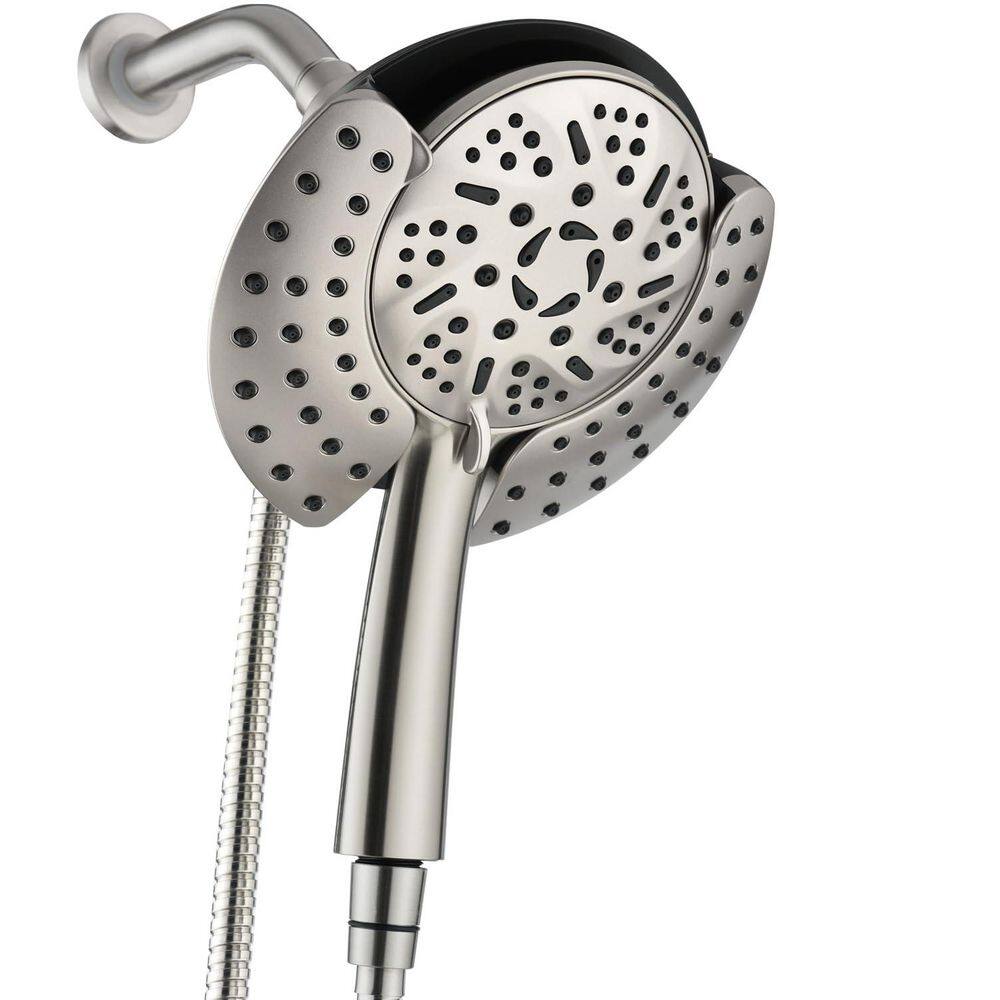 2 in 1 High Pressure Shower Heads With Handheld Spray Combo & Rain Shower Head, 9 Spray Modes in Brushed Nickel price history on PriceWatchPro