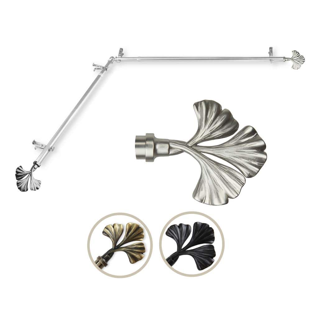 "13/16"" Dia Adjustable 28"" to 48"" Single Corner Window Curtain Rod in Satin Nickel with Fortune Finials" price history on PriceWatchPro