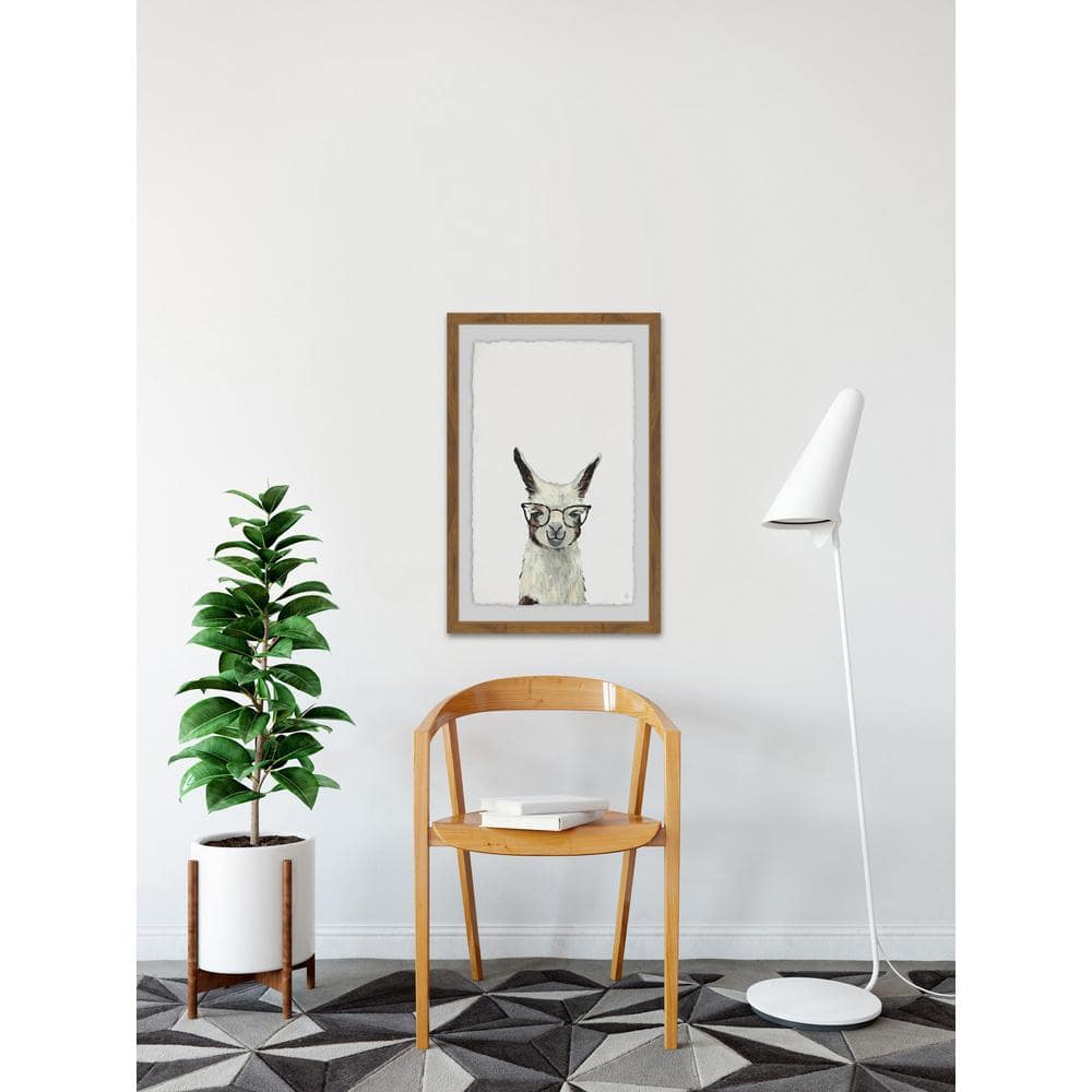 36 in. H x 24 in. W Jolly Llama by Marmont Hill Framed Wall Art