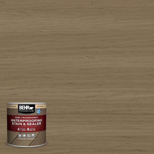 BEHR PREMIUM 8 oz. #ST-153 Taupe Semi-Transparent Waterproofing Exterior Wood Stain and Sealer Sample