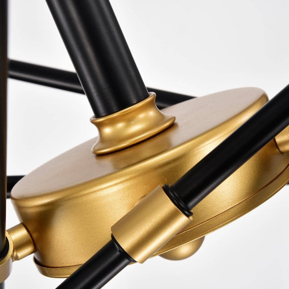 Lorena Black and Gold 10-Light Sputnik Chandelier