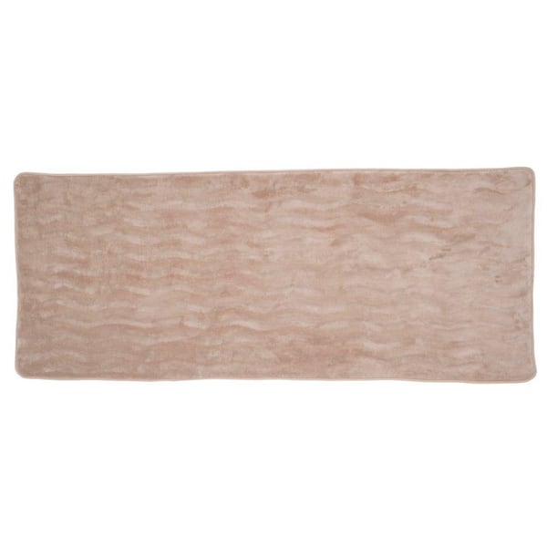 Lavish Home Taupe 24.25 in. x 60 in. Memory Foam Extra Long Bath Mat