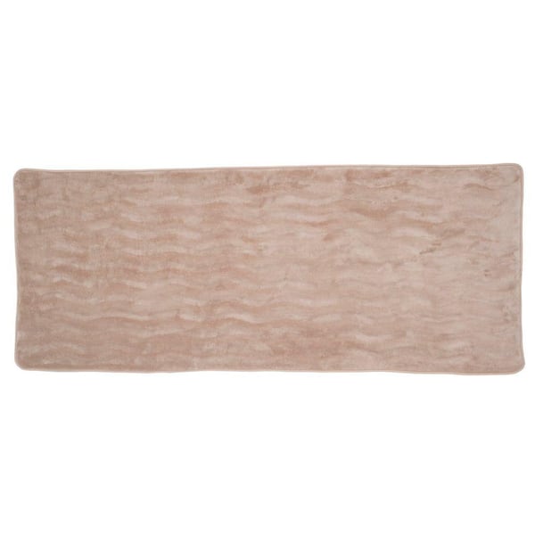 Taupe 24.25 in. x 60 in. Memory Foam Extra Long Bath Mat
