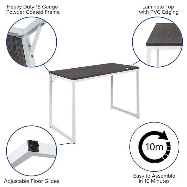 47.25 in. Rustic Gray Computer Desk