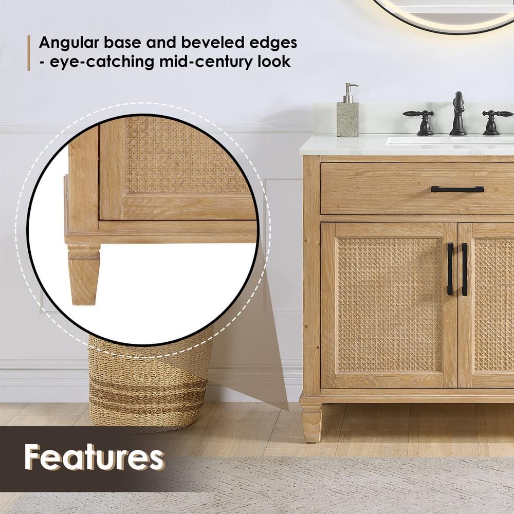 Solana 36" Weathered Fir and White Quartz Vanity