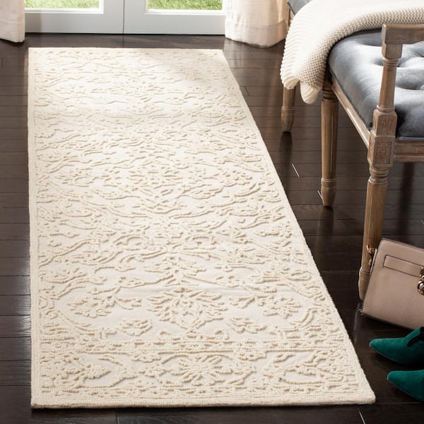 Trace Ivory 2 ft. x 10 ft. Floral Medallion Runner Rug