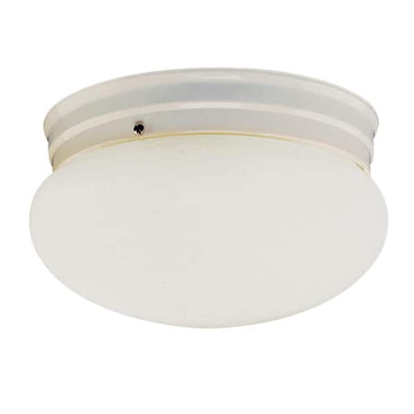 FIRSTLIGHT OPAL GLASS SPHERE FLUSH LIGHT WITH OPAL GLASS SHADE 1091WH