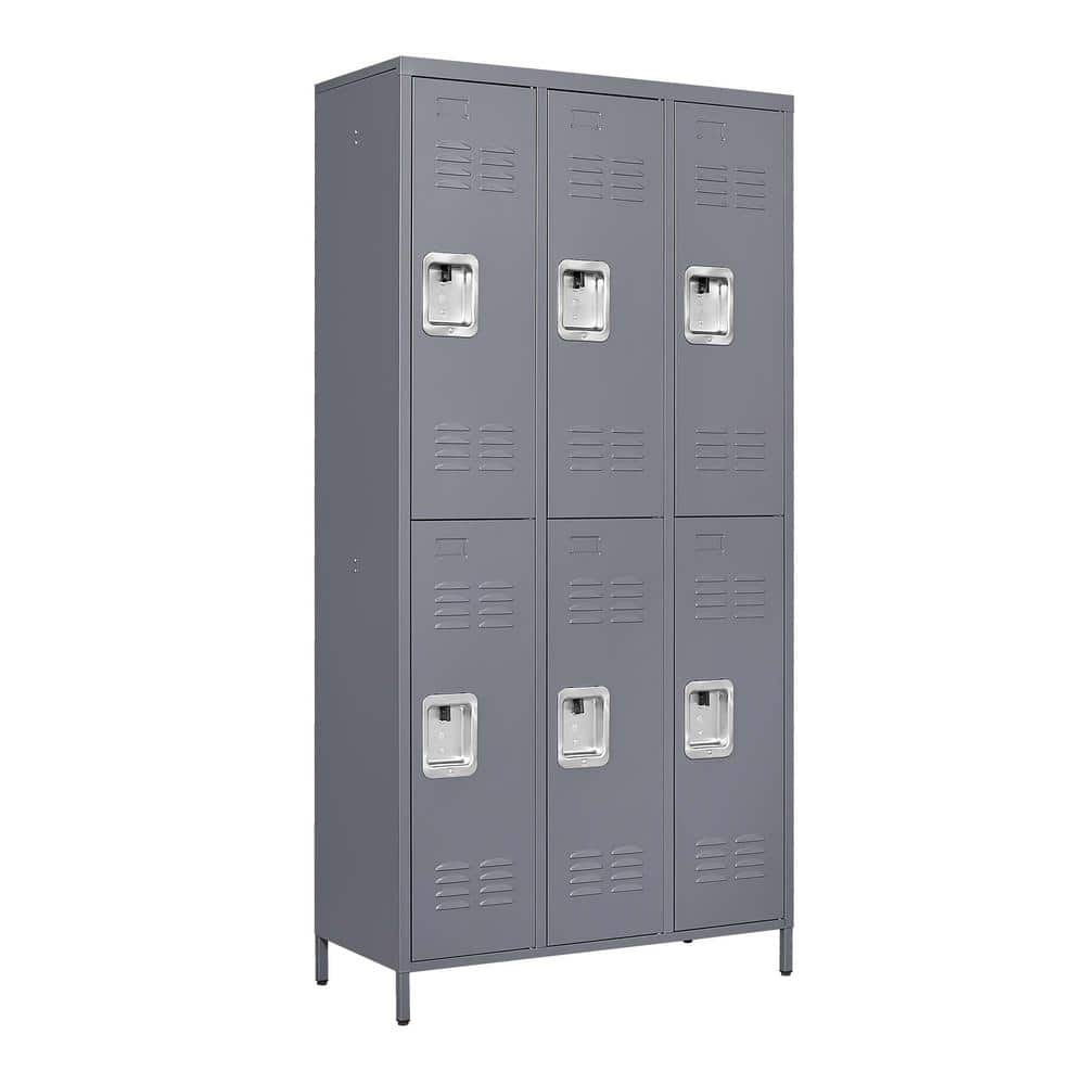 Tidoin 4-Tier 71.97 in. H Steel Storage Cabinet Locker with 6 Doors and ...