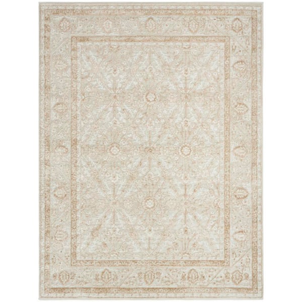 Ford Rug Cream Nourison Dekor Cream Beige 5 ft. x 7 ft. Diamond Traditional Area Rug ...