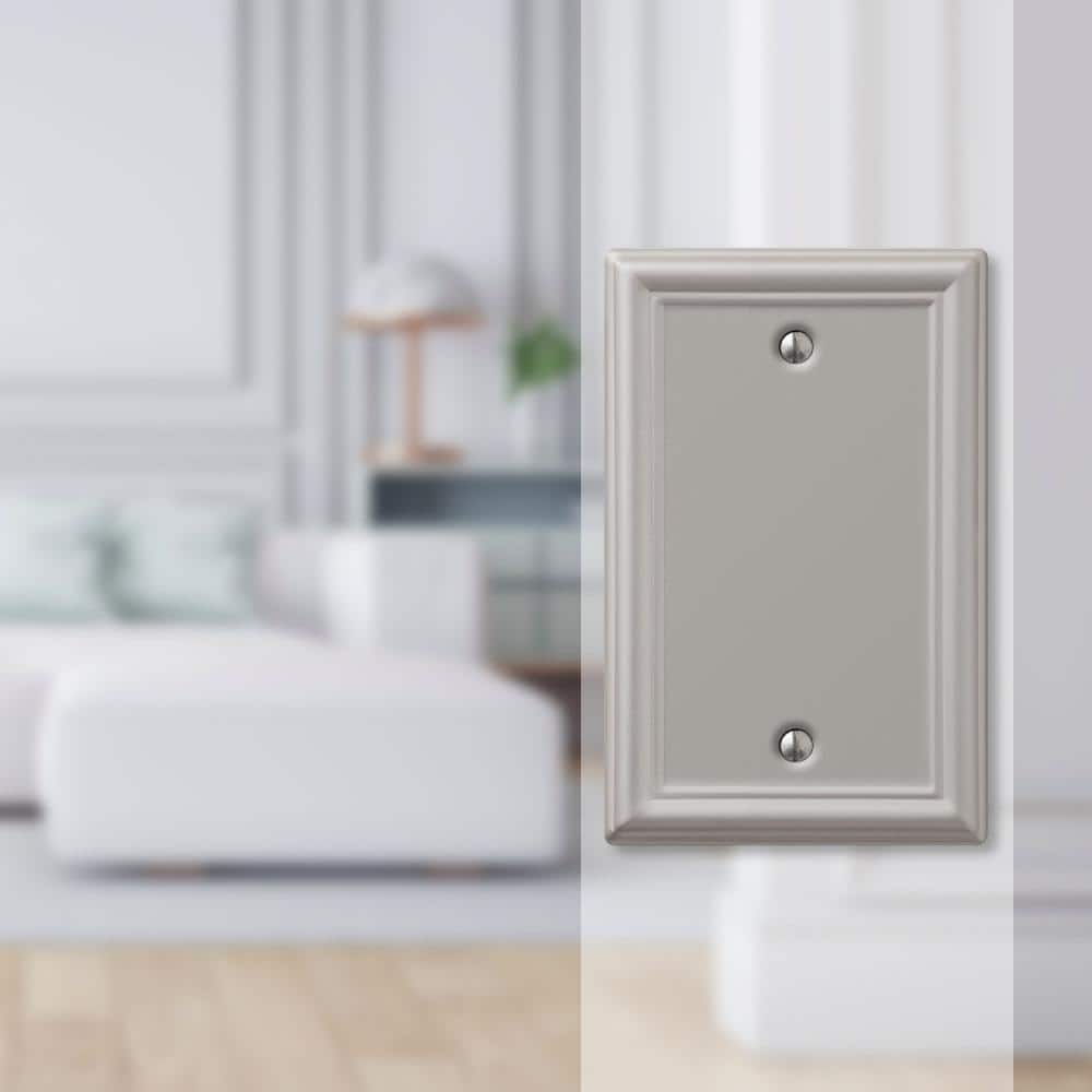 Chelsea Brushed Nickel Steel Blank Wallplate