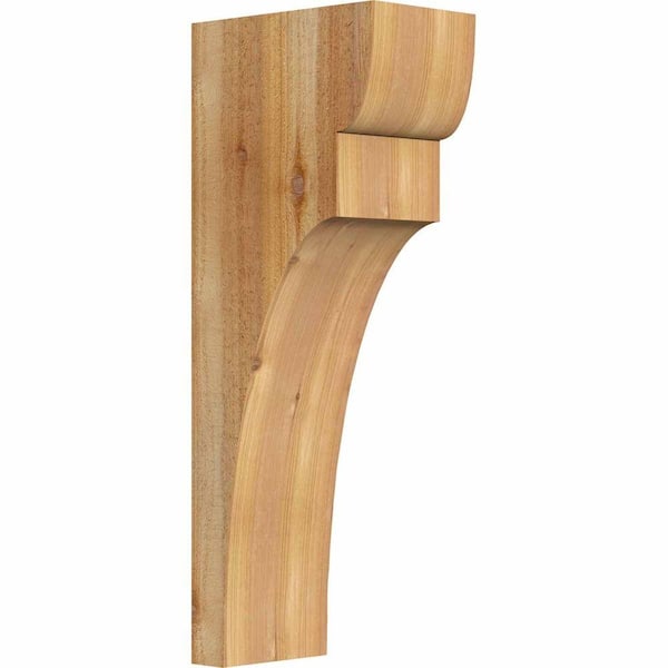Ekena Millwork 6 in. x 10 in. x 26 in. Western Red Cedar Yorktown Rough Sawn Corbel
