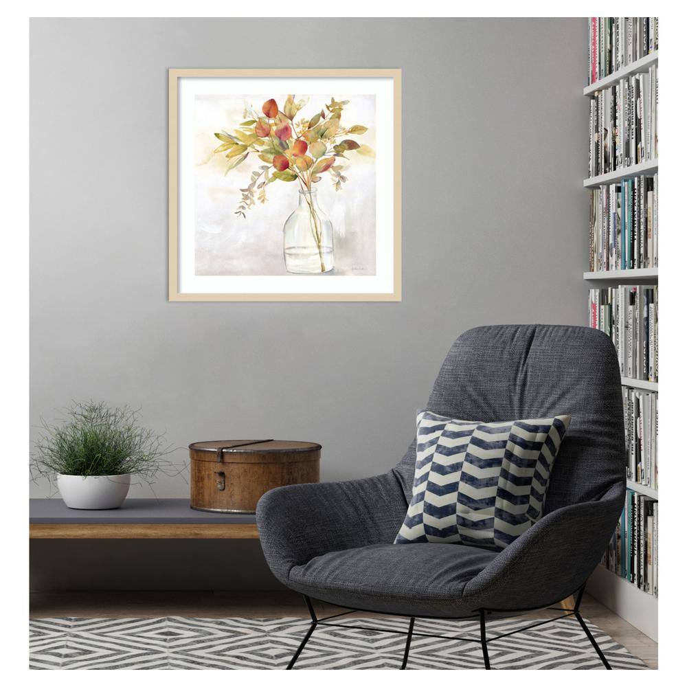 Eucalyptus Vase Fall I Framed Graphic Art Print in Natural Wood