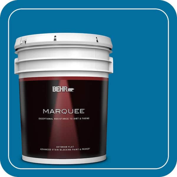 BEHR MARQUEE 5 gal. #550B-7 Blue Ocean Flat Exterior Paint & Primer