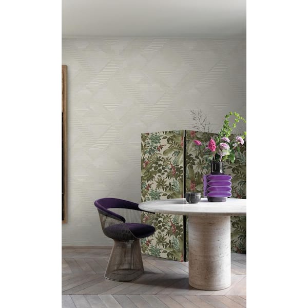 Walls Republic Grey Horizontal Stripes Print Non-Woven Paper Non-Pasted Textured Wallpaper 57 sq. ft.
