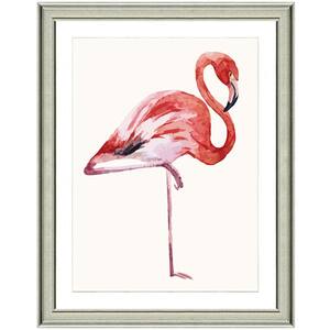 "Fiery flamingo II" Framed Archival Paper Wall Art (26 in. x 32 in. in full size)