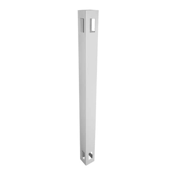 Weatherables 5 in. x 5 in. x 10 ft. White Vinyl Fence 3-Way Post