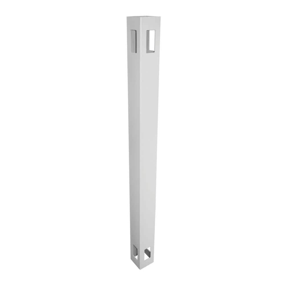 Weatherables 5 in. x 5 in. x 8.75 ft. White Vinyl Fence 3-Way Post