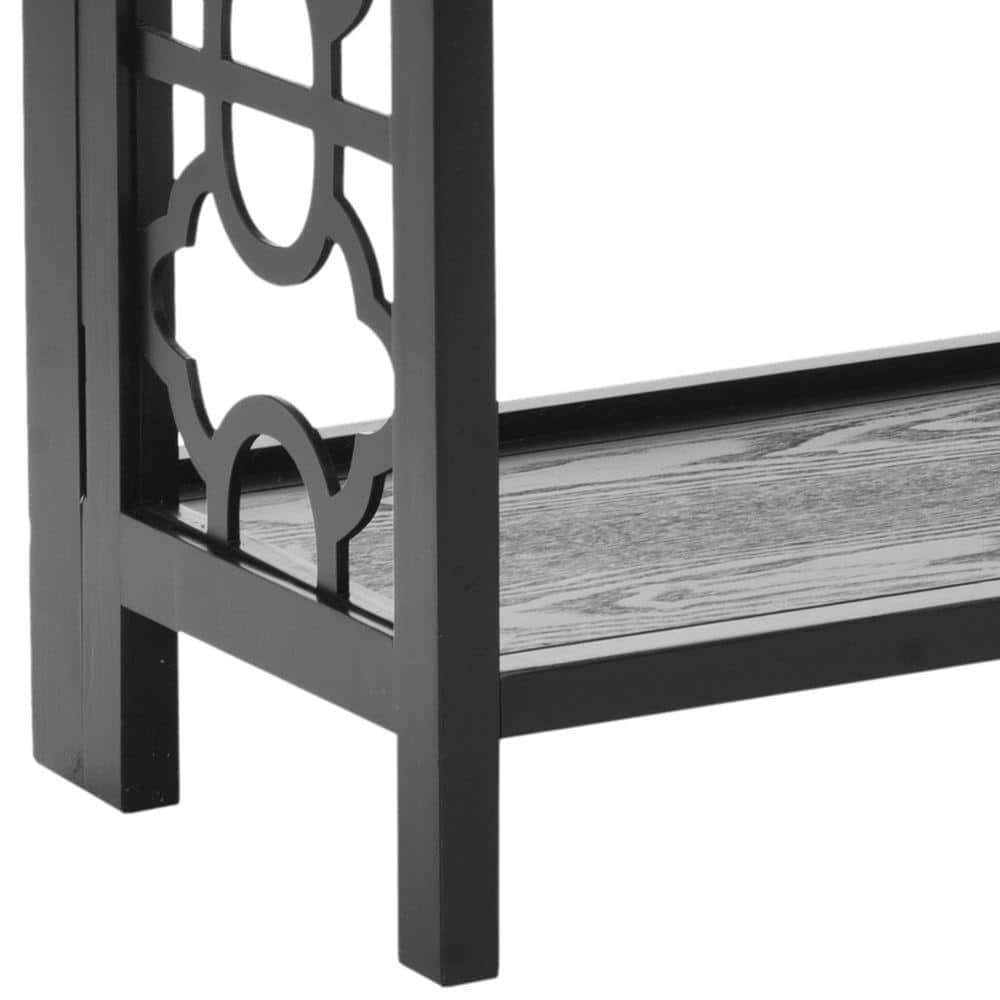 Transitional Black Pine 34" Wide Bookcase with Decorative Sides