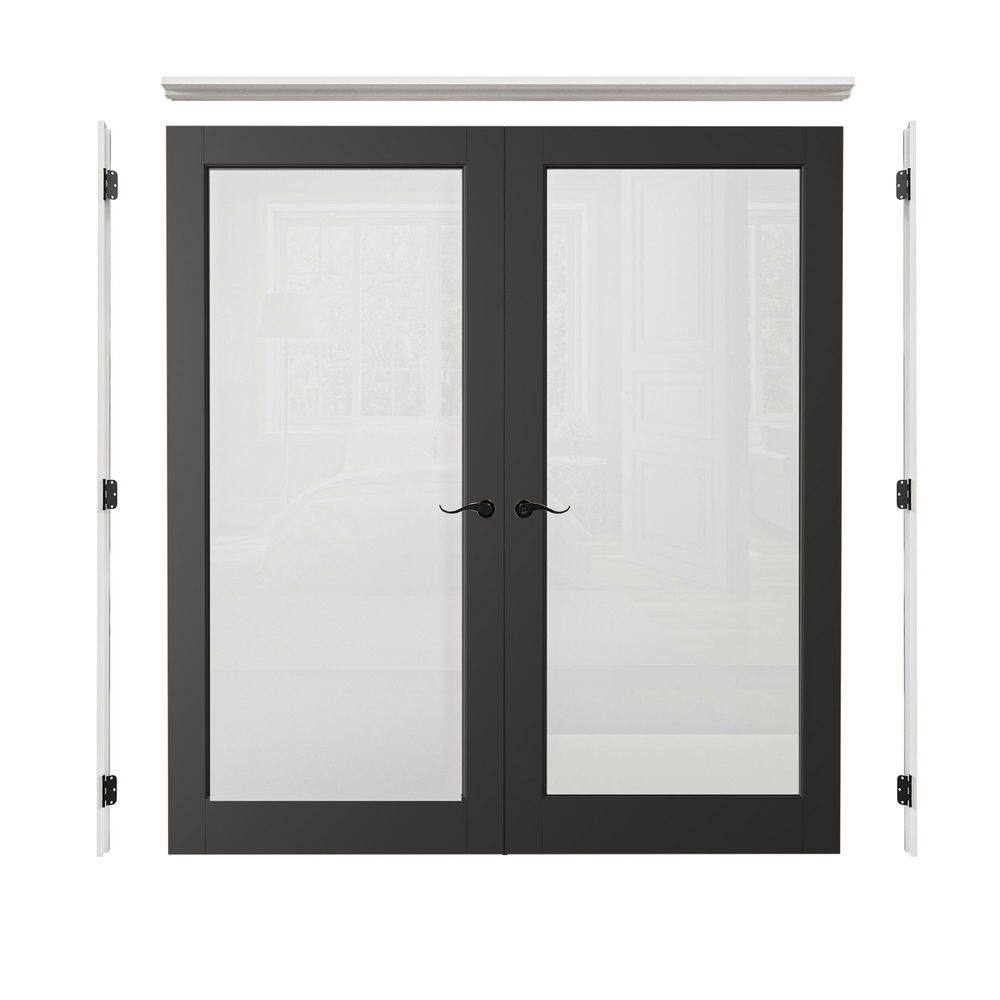 72 in. x 80 in.1-Lite Frosted Glass Universal Black Solid Core Glass Double Prehung French Door Plus Quick Assemble Jamb price history on PriceWatchPro
