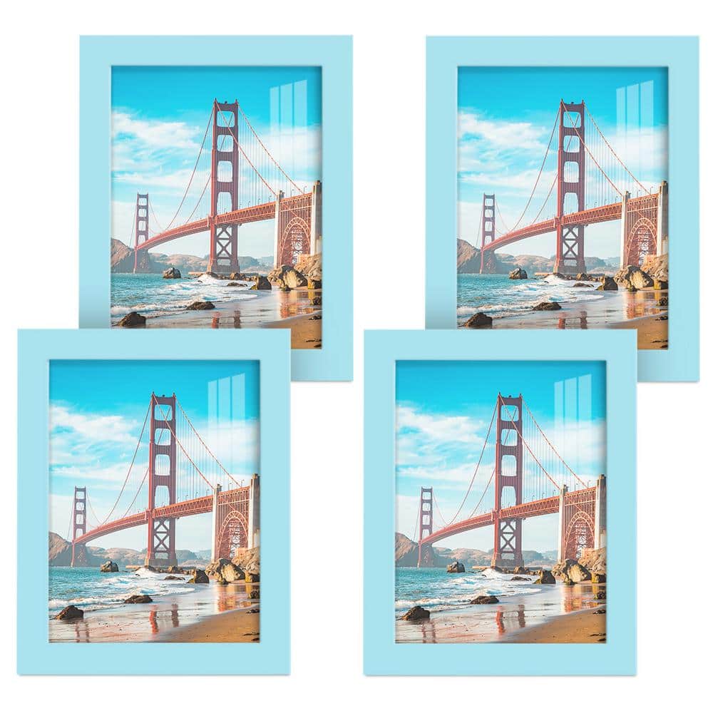 Wexford Home Modern 6 in. x 8 in. Light Blue Picture Frame (Set of 4