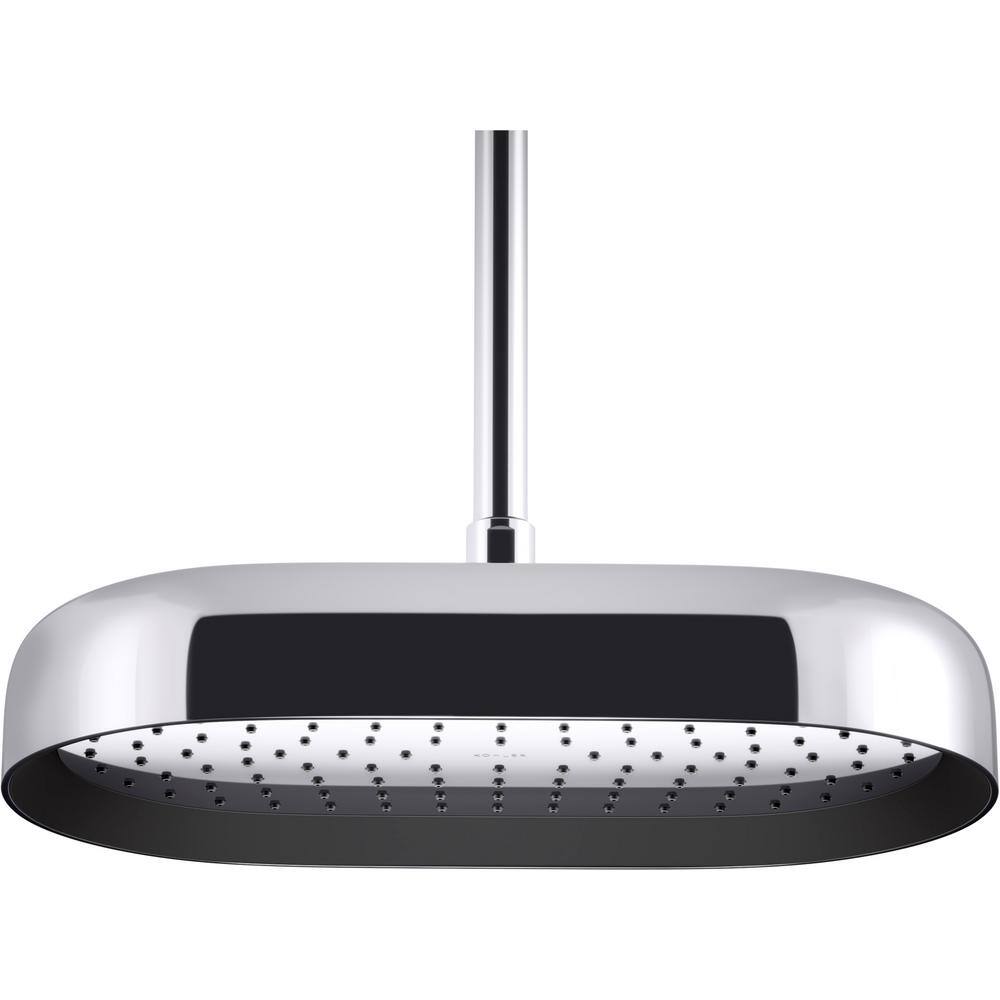 Elegant 14" Oval Ceiling-Mount Rain Showerhead in Polished Chrome