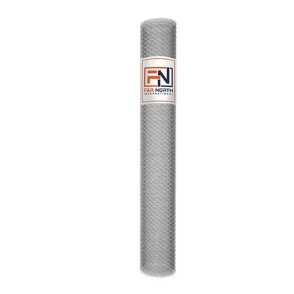 FAR NORTH INTERNATIONAL 2 ft. x 50 ft. 20-Gauge Galvanized Poultry Netting with 1 in. Mesh