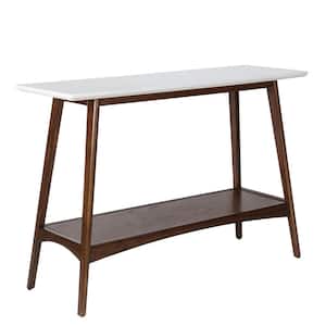 Avalon 48 in. Off-White/Pecan Rectangle MDF Console Table