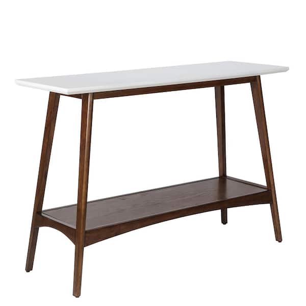 Madison Park Avalon 48 in. Off-White/Pecan Rectangle MDF Console Table