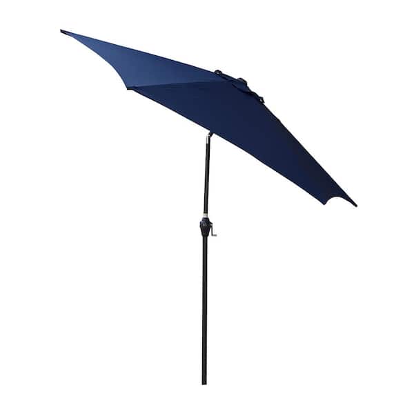 Huluwat 9 ft. Aluminum Market Tilt Patio Umbrella in Navy Blue
