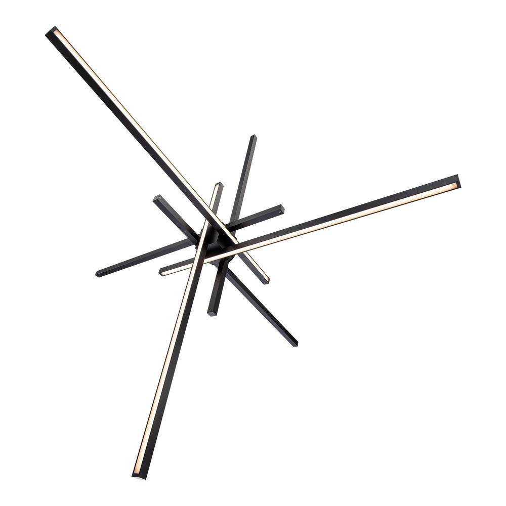 Sleek Black 39" LED Indoor/Outdoor Modern Pendant Light