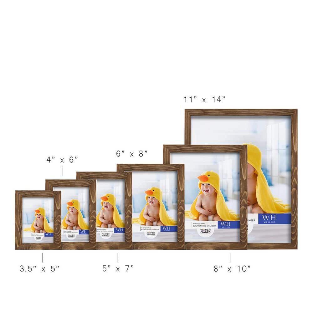 Walnut 5x7 Matte Wood Picture Frame Set with Glass Cover