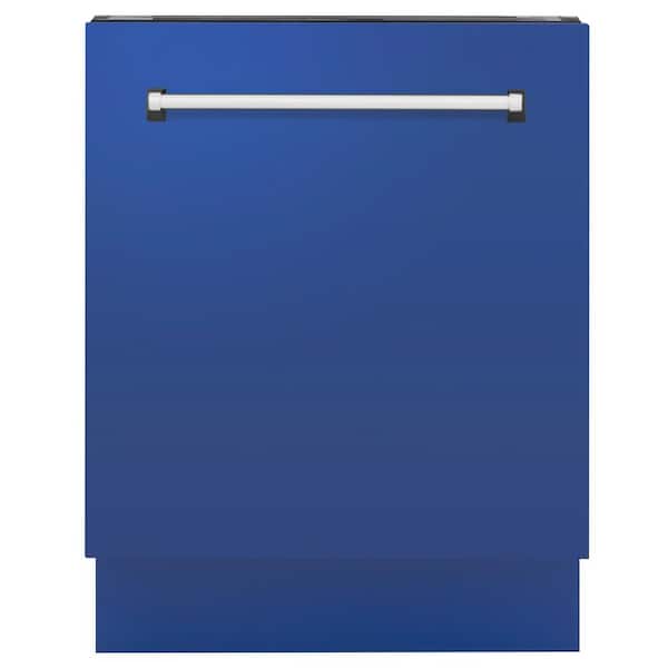 ZLINE Kitchen and Bath Tallac Series 24 in. Top Control 8-Cycle Tall Tub Dishwasher with 3rd Rack in Blue Matte