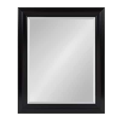 Medium Rectangle Black Beveled Glass Contemporary Mirror (33.63 in. H x 28.63 in. W)