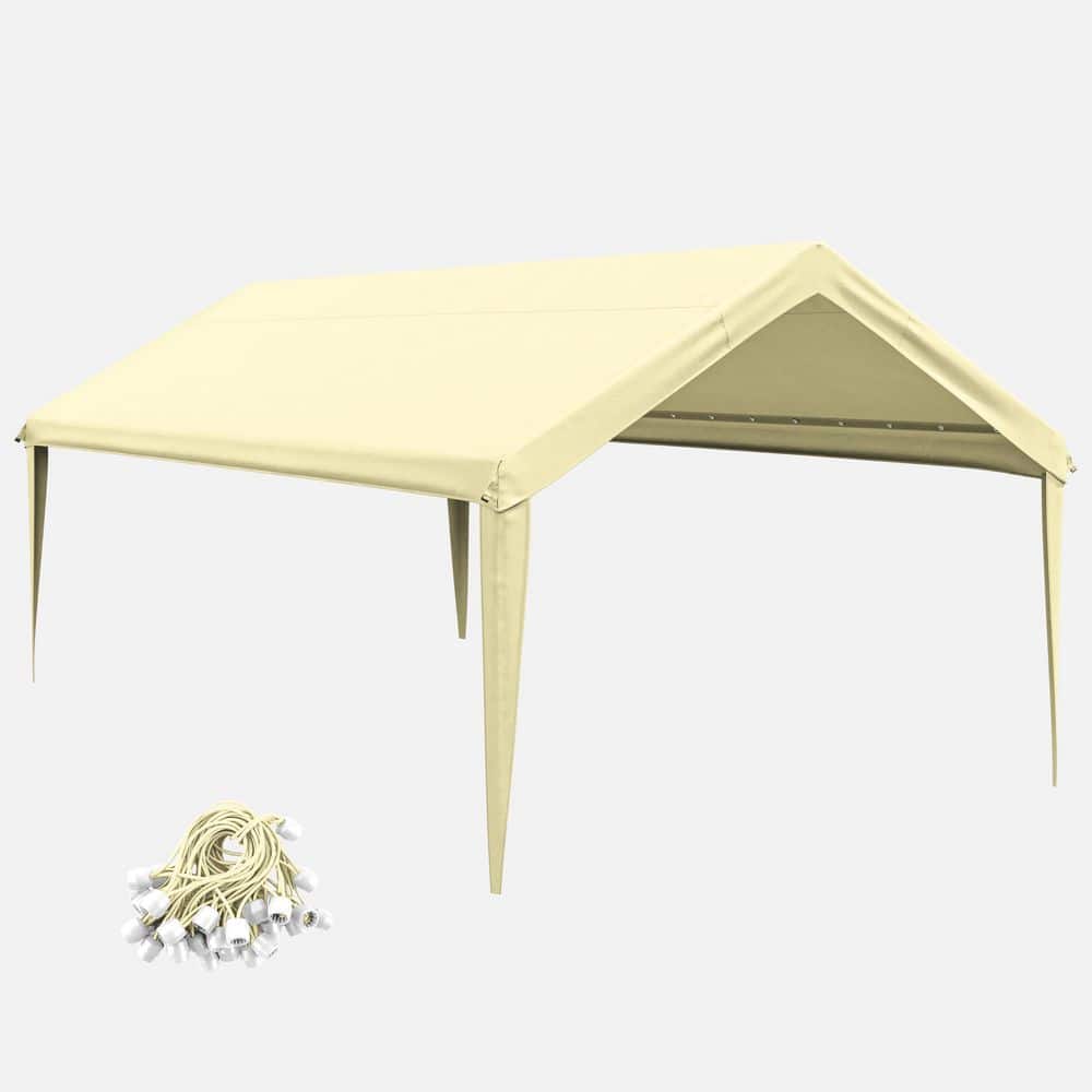 12 ft. x 20 ft. Outdoor Carport Replacement Cover, Heavy Duty Canopy with Ball Bungees (Frame Not Included) Light Yellow price history on PriceWatchPro