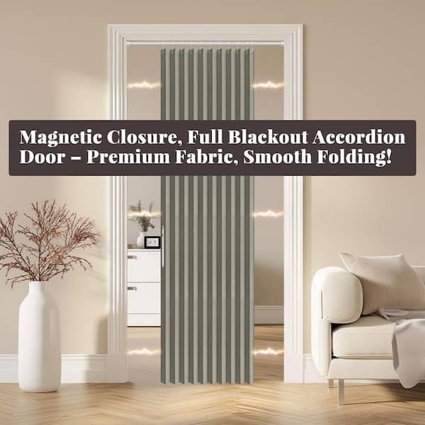 Helhom 42 in. x 78 in. Gray Blackout Composite Magnetic Door