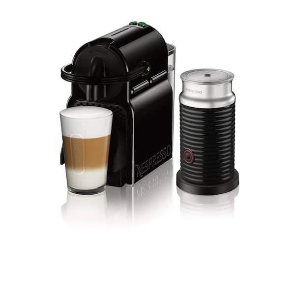 Nespresso Inissia Single Serve Cup Black Espresso Machine and Coffee Maker with Aeroccino EN80BAE